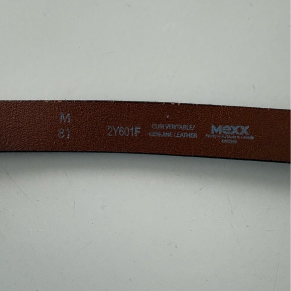 Mexx Burgundy Leather Belt with Silver Buckle - Picture 4 of 7